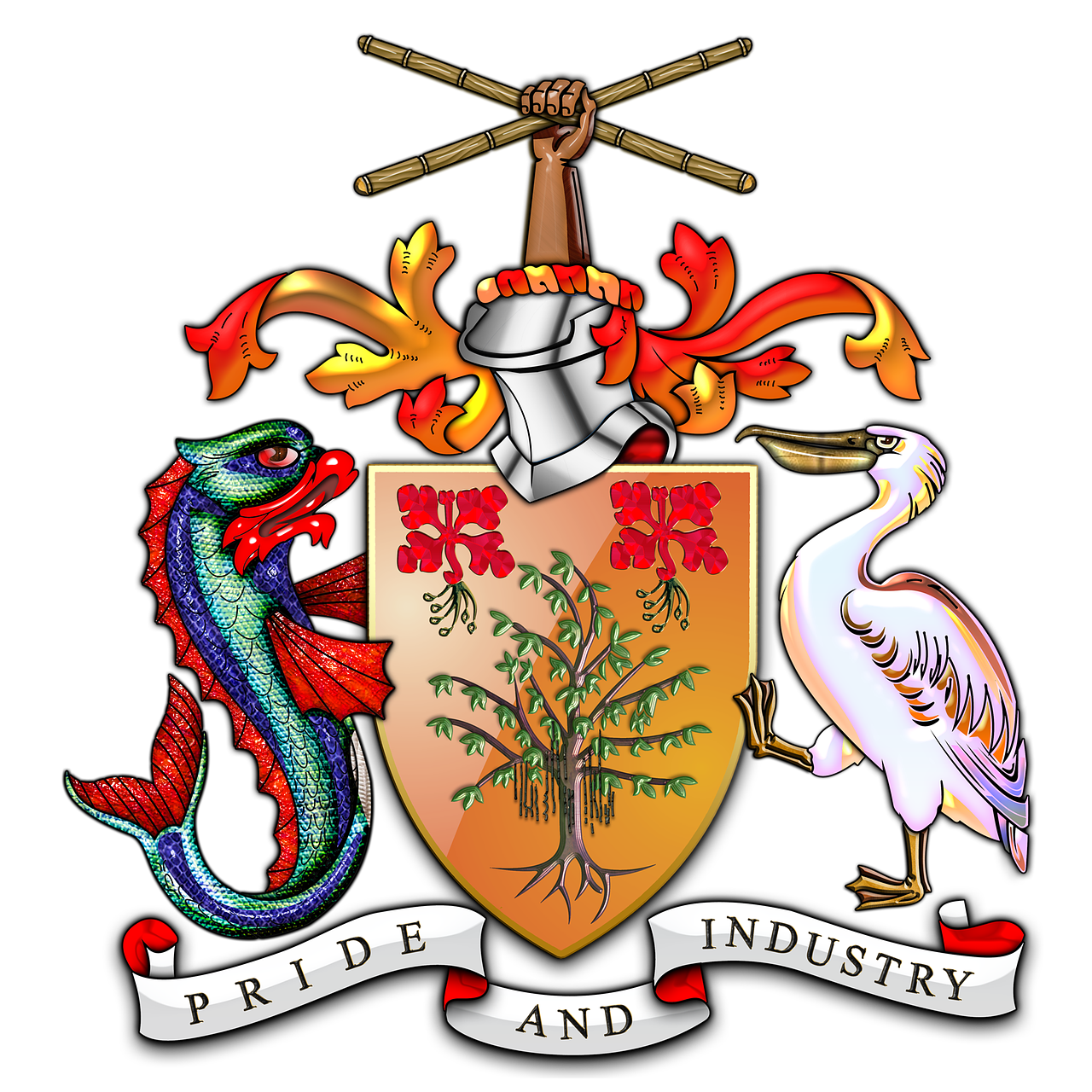 Download free photo of Barbados,barbados coat of arms,barbados coa