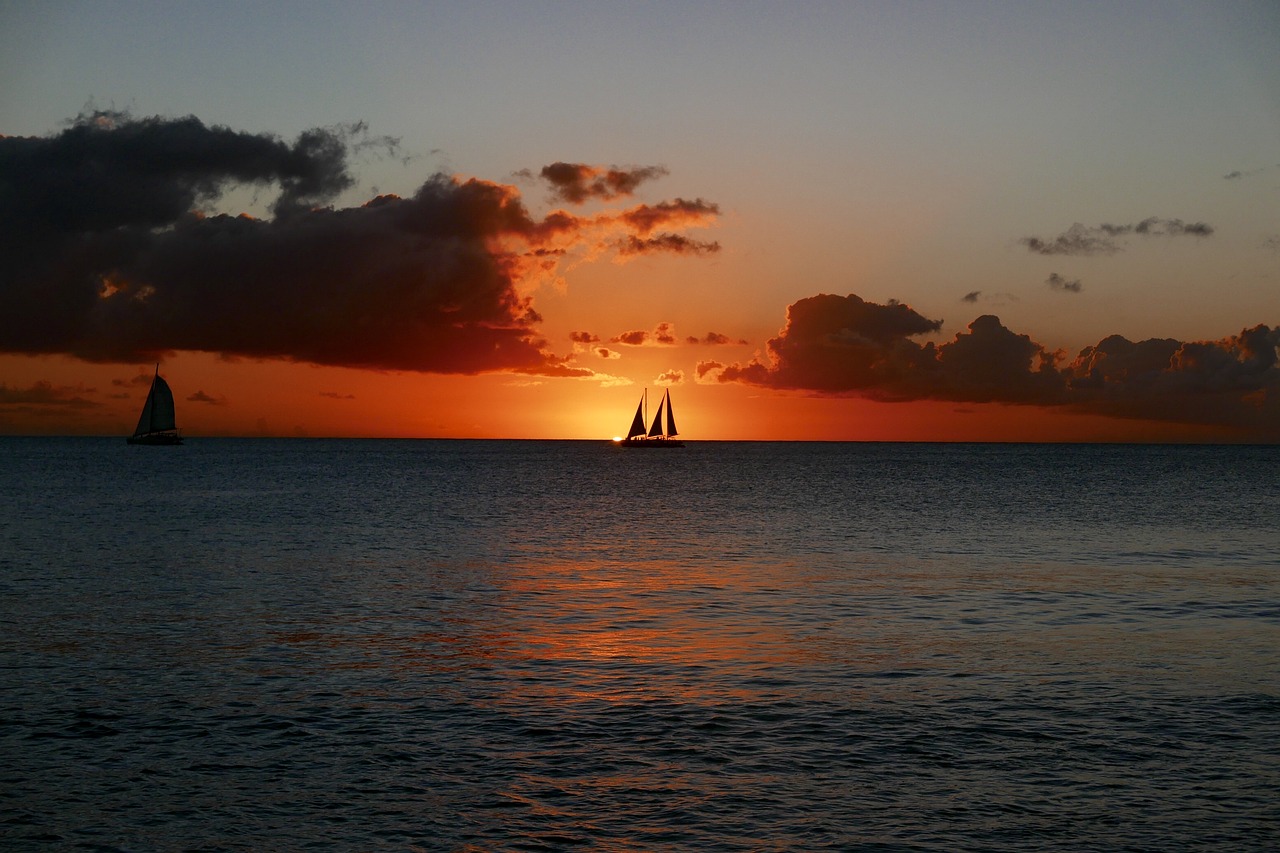 barbados  sunset  tropical free photo