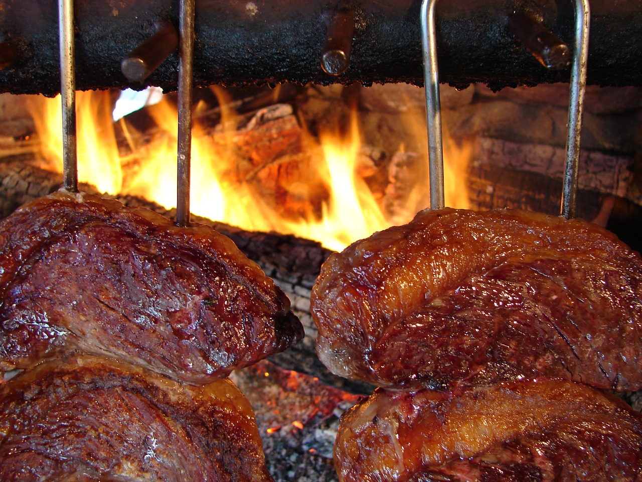 barbecue ground fire filet steak free photo