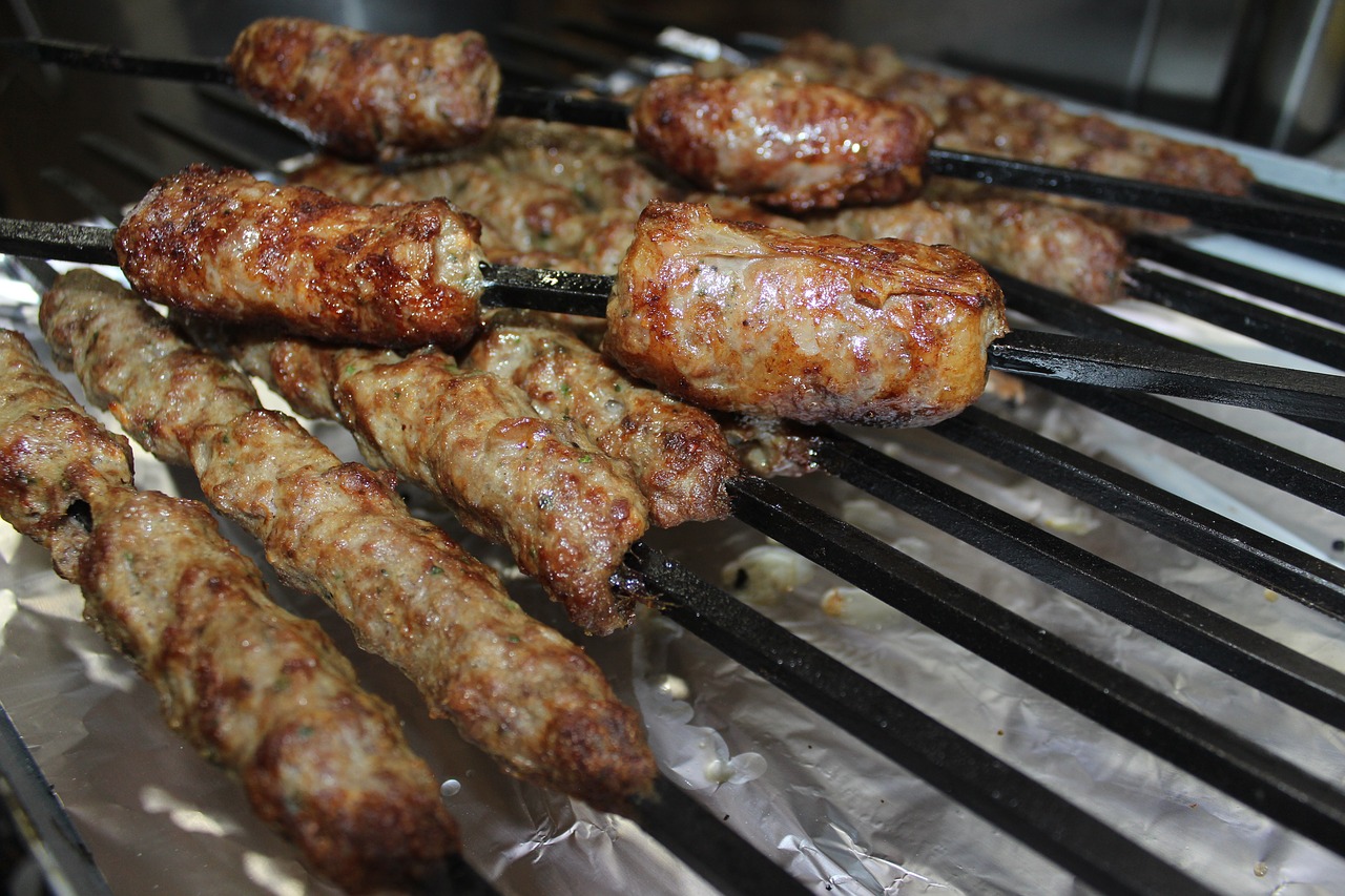 barbecue meat skewer free photo