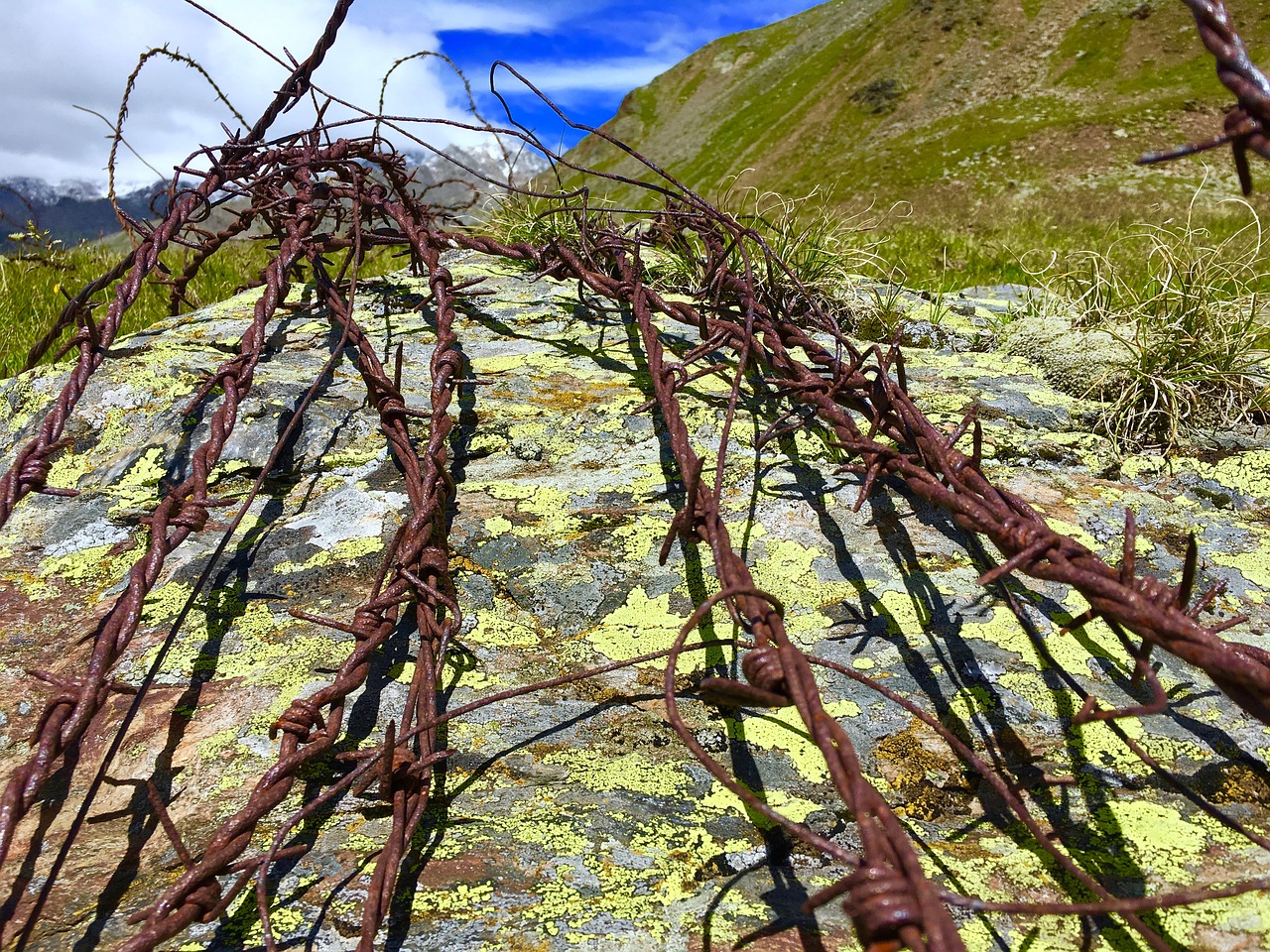 barbed wire first war mountain free photo
