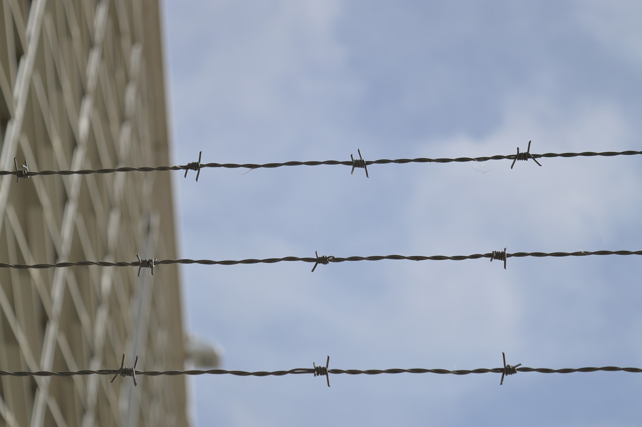 barbed wire prison metal free photo