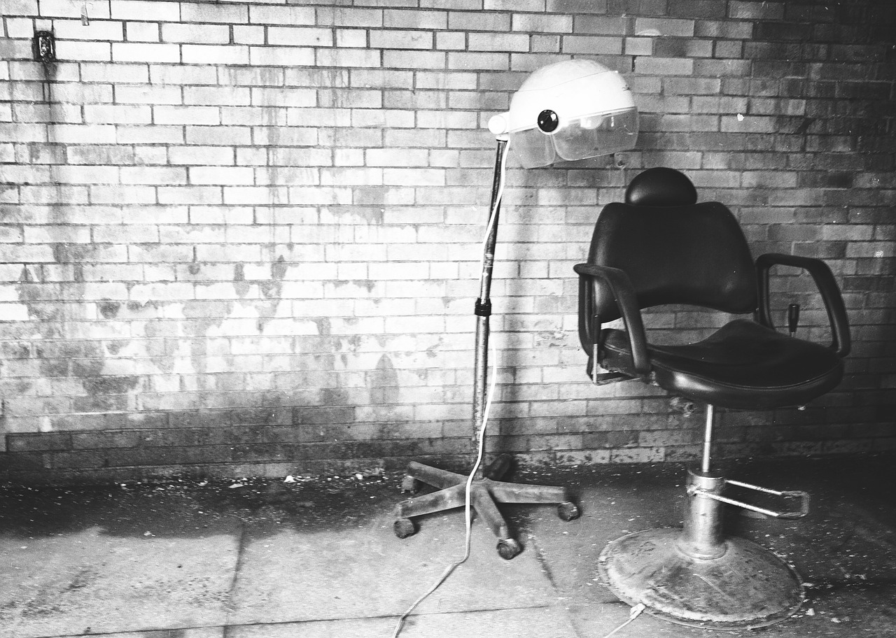 barber chair bricks free photo