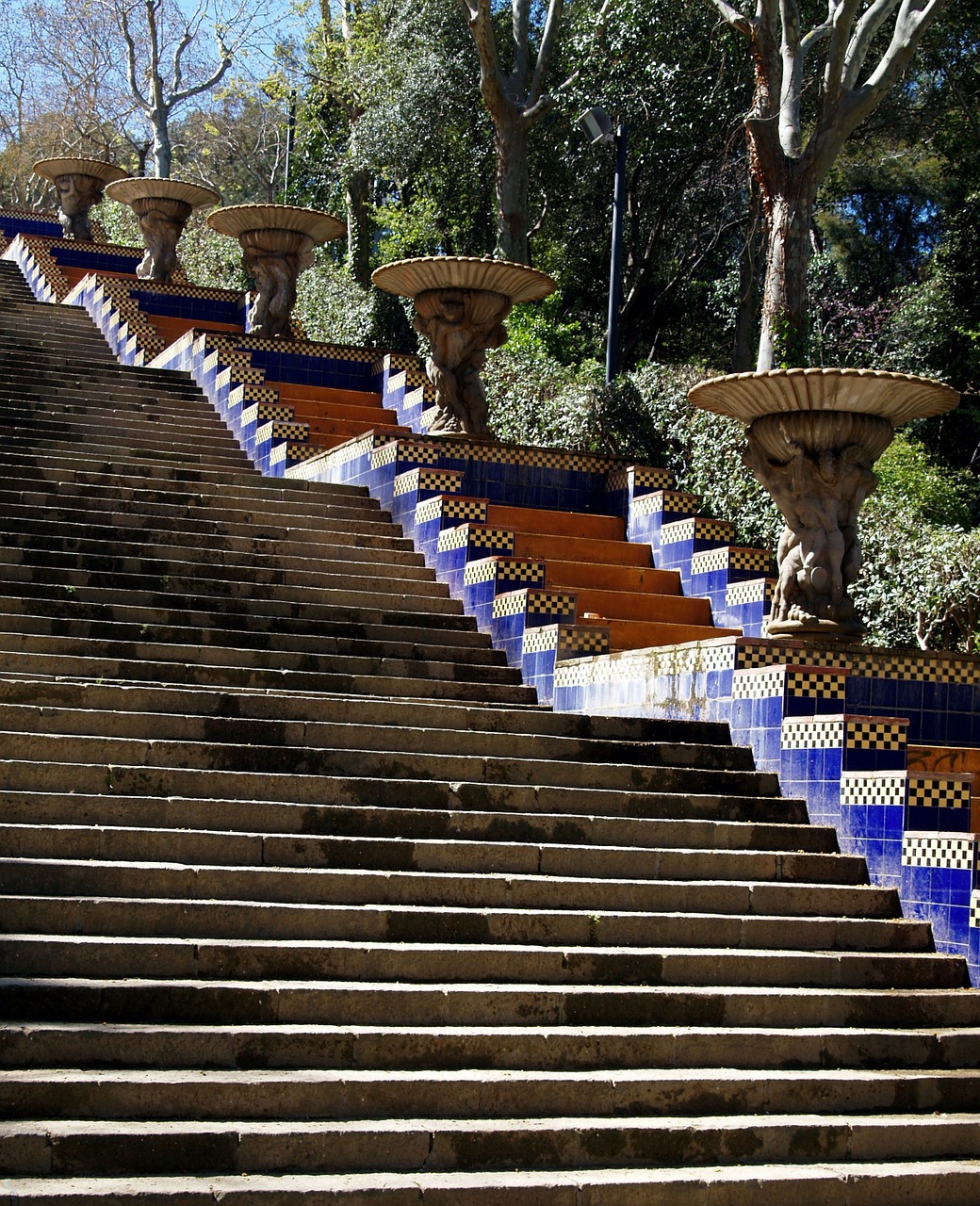 barcelona stairs spain free photo