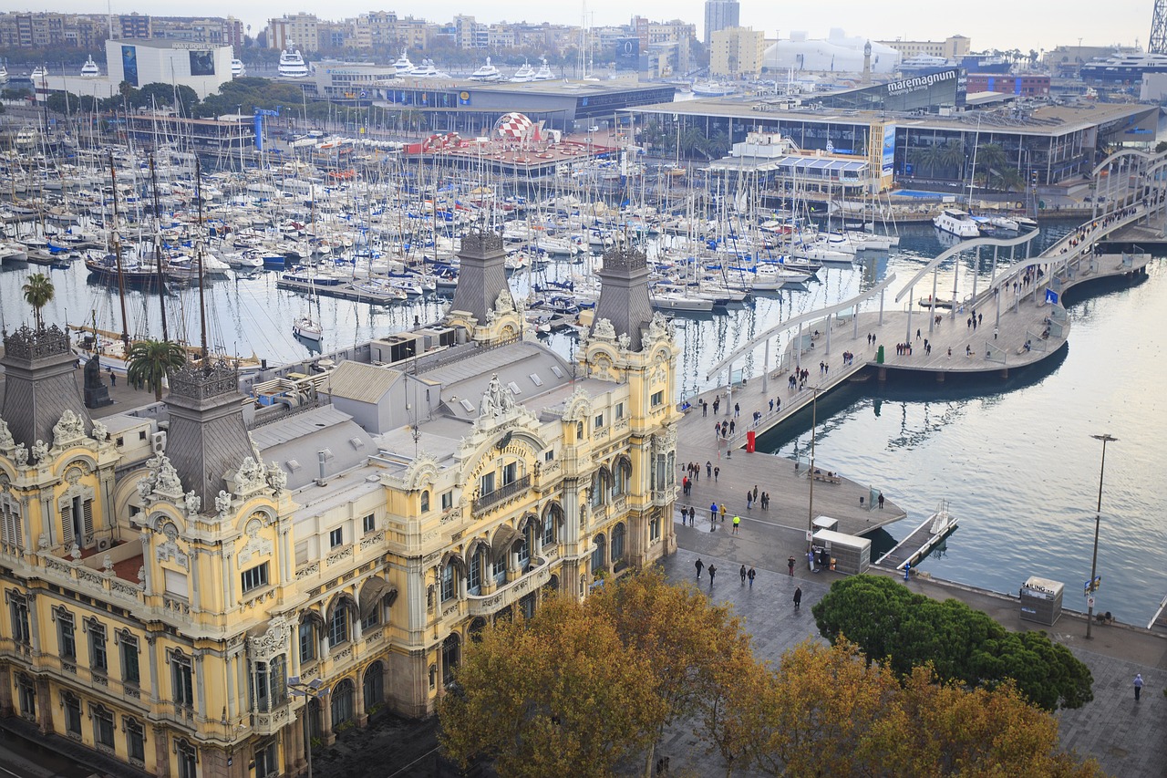 barcelona harbor spain free photo