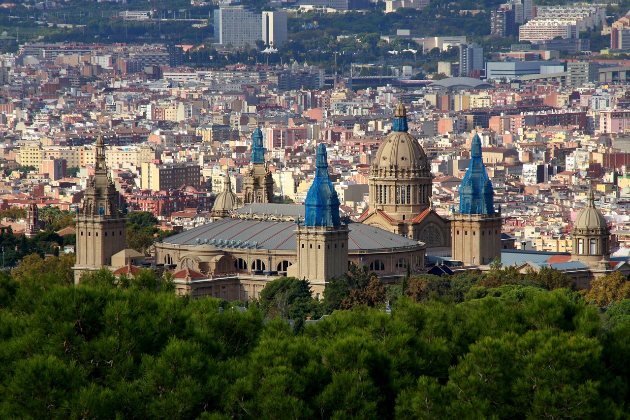 barcelona  panorama  top free photo