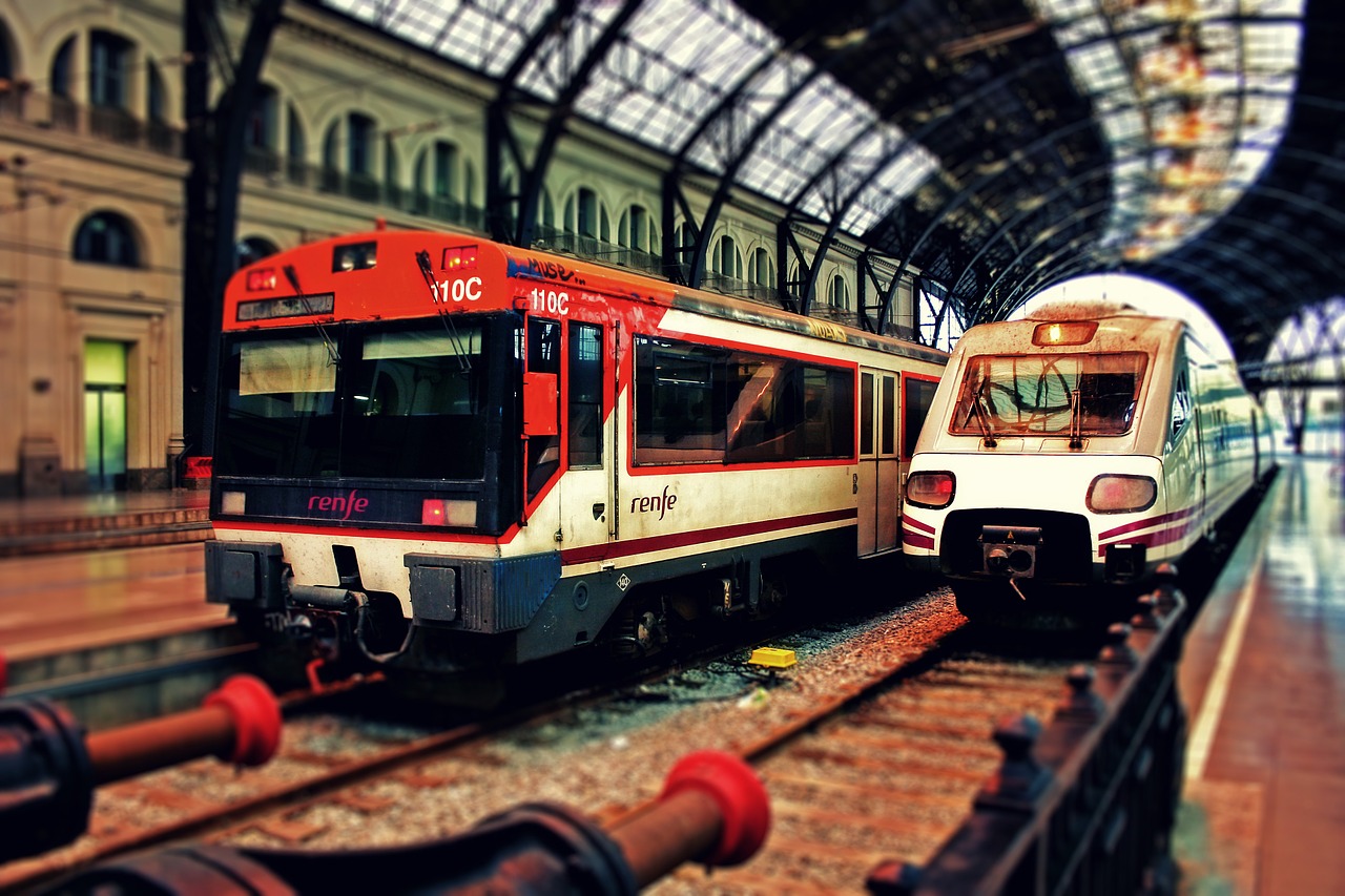 barcelona railway station trains free photo