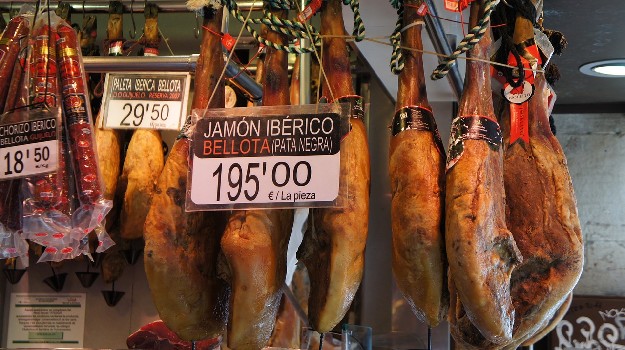 barcelona market ham free photo