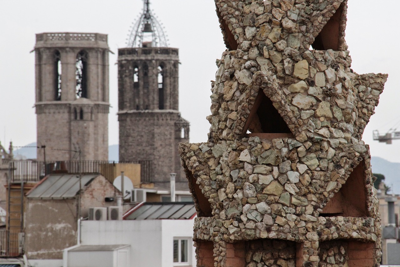 barcelona chimney city free photo