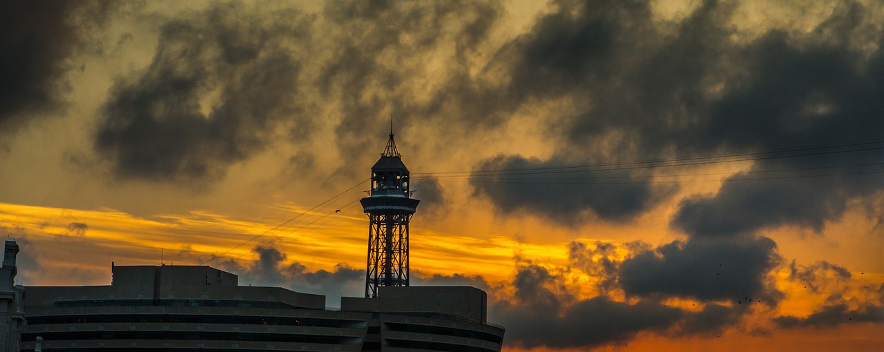 barcelona sunset port free photo