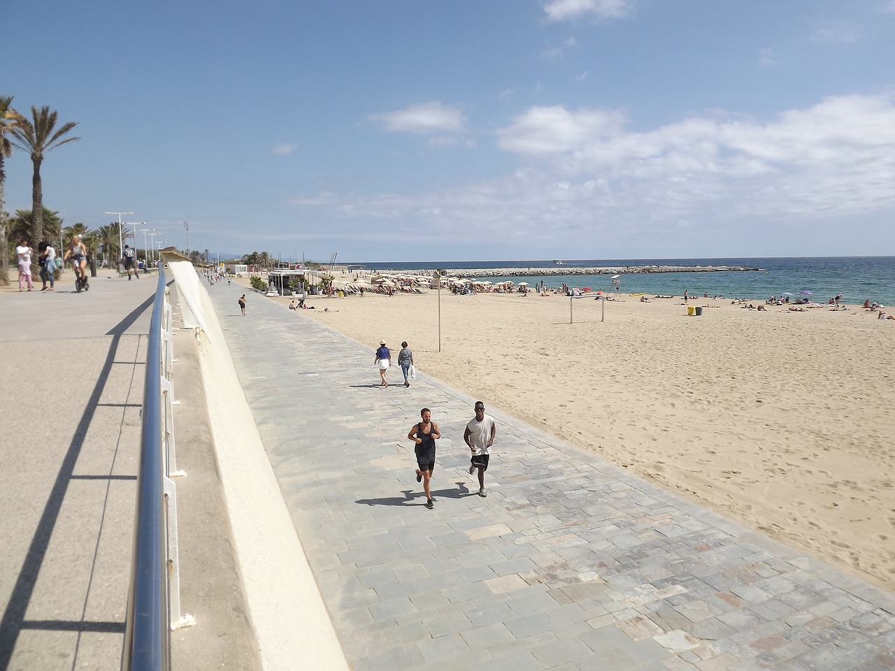 barcelona olympic village beach free photo