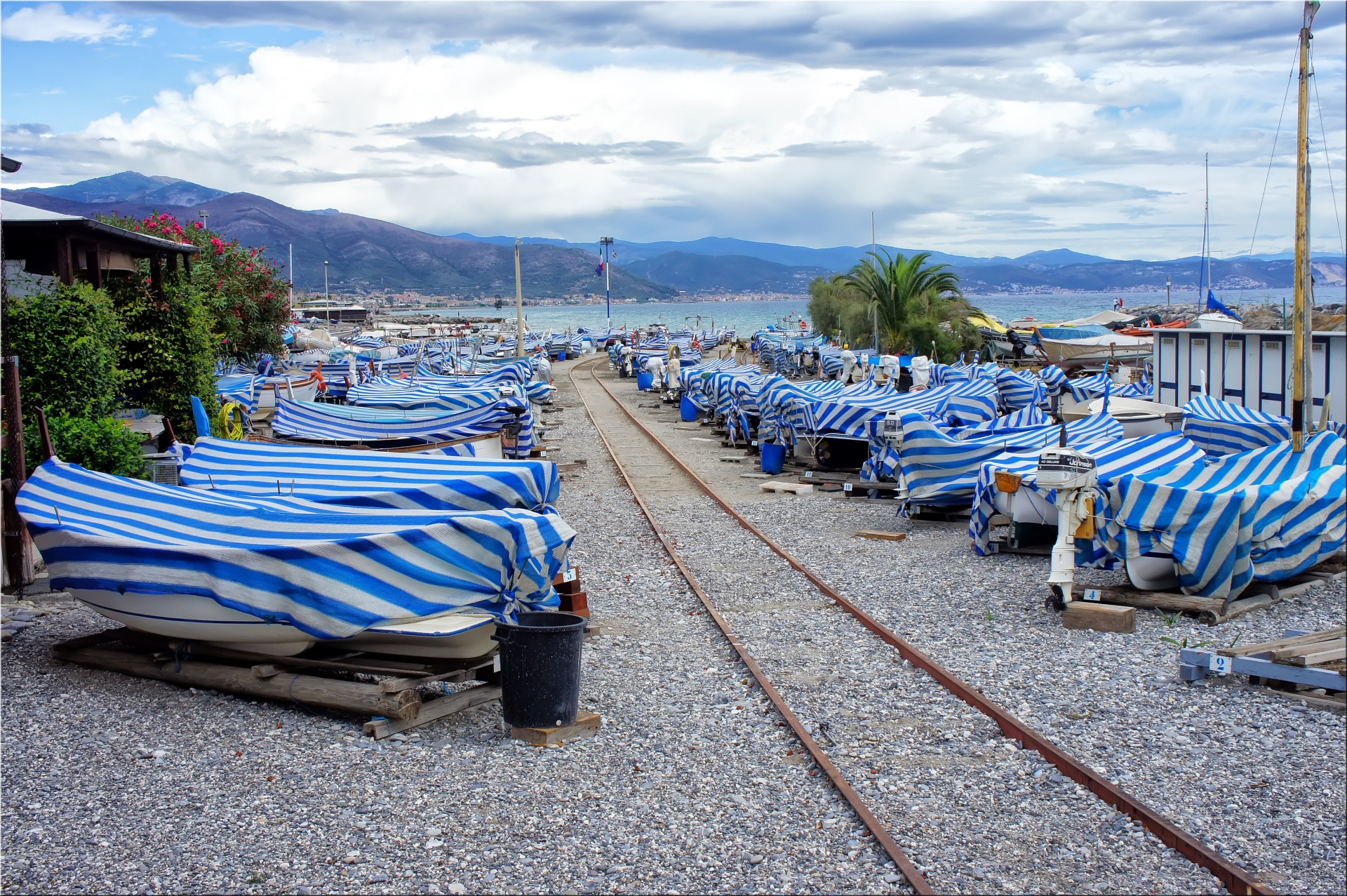 boats blankets stripes free photo