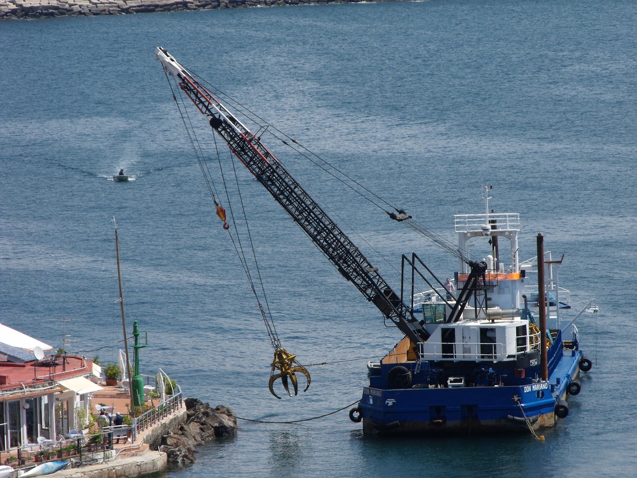 barge boat cliff free photo