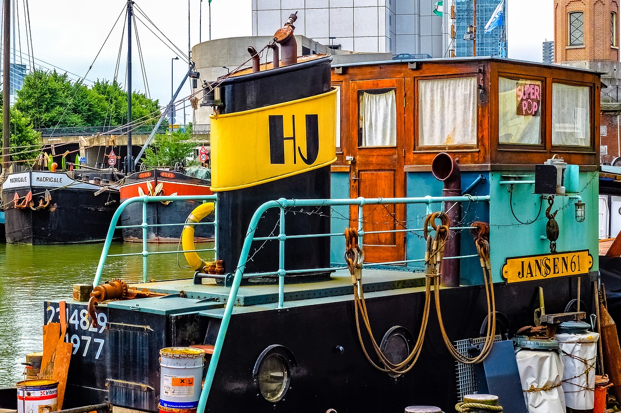 barge houseboat boat free photo