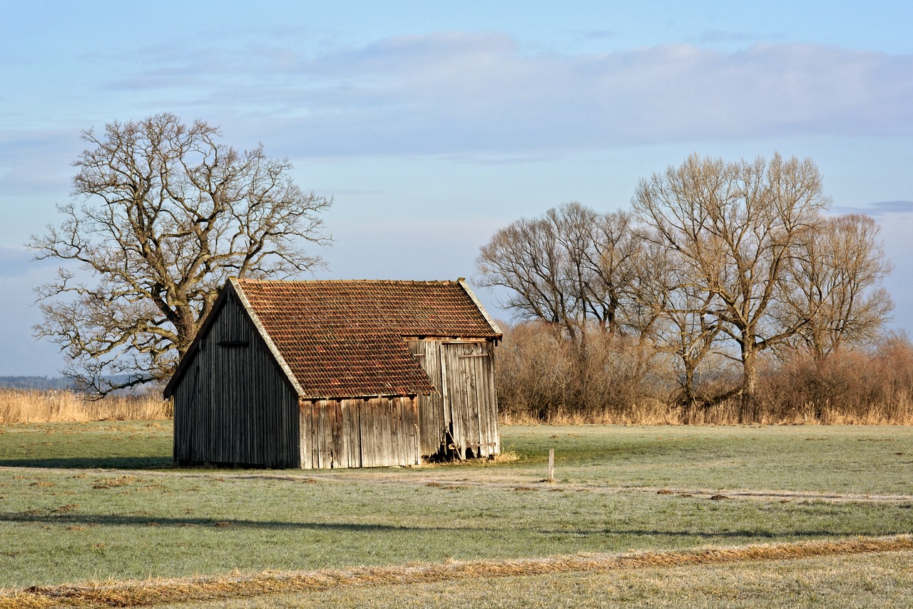 barn hut field barn free photo