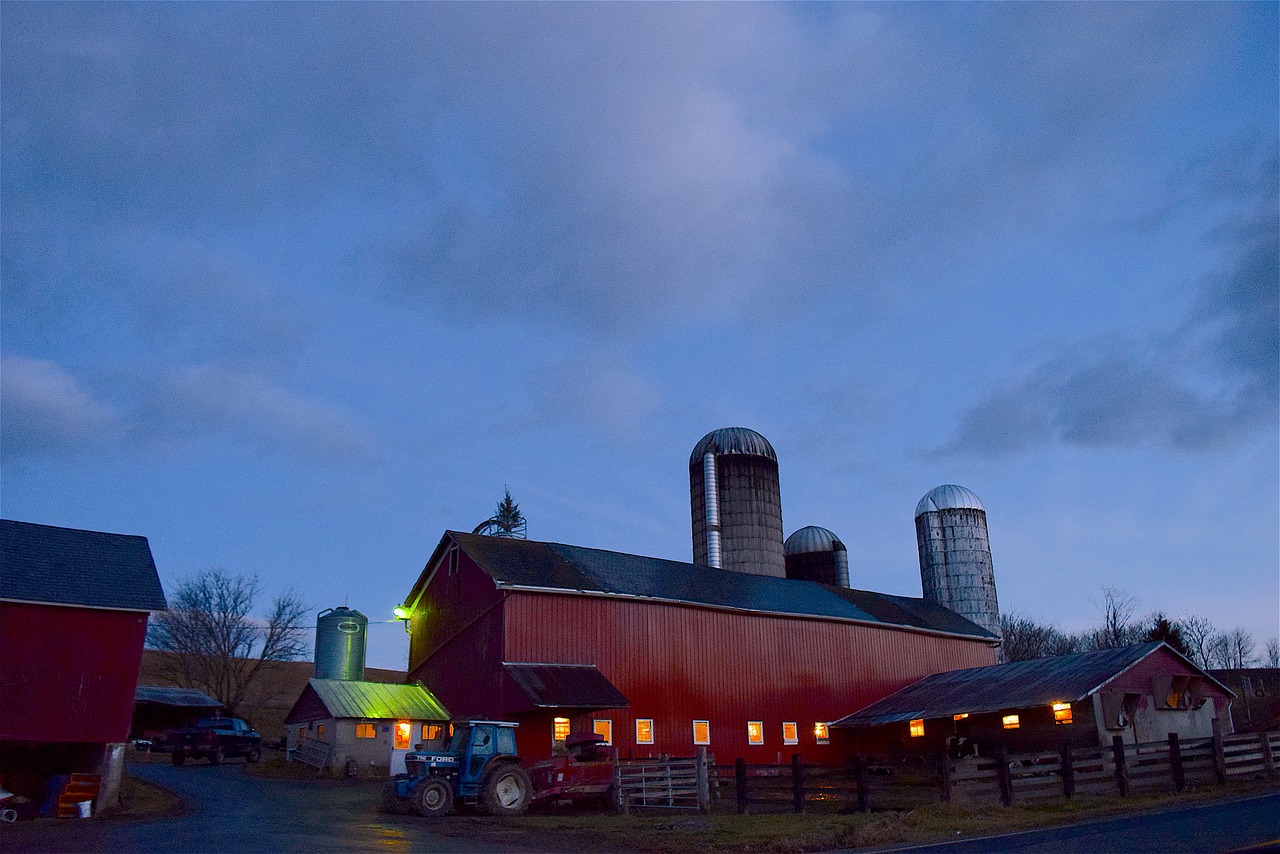 barn sunrise lighting free photo