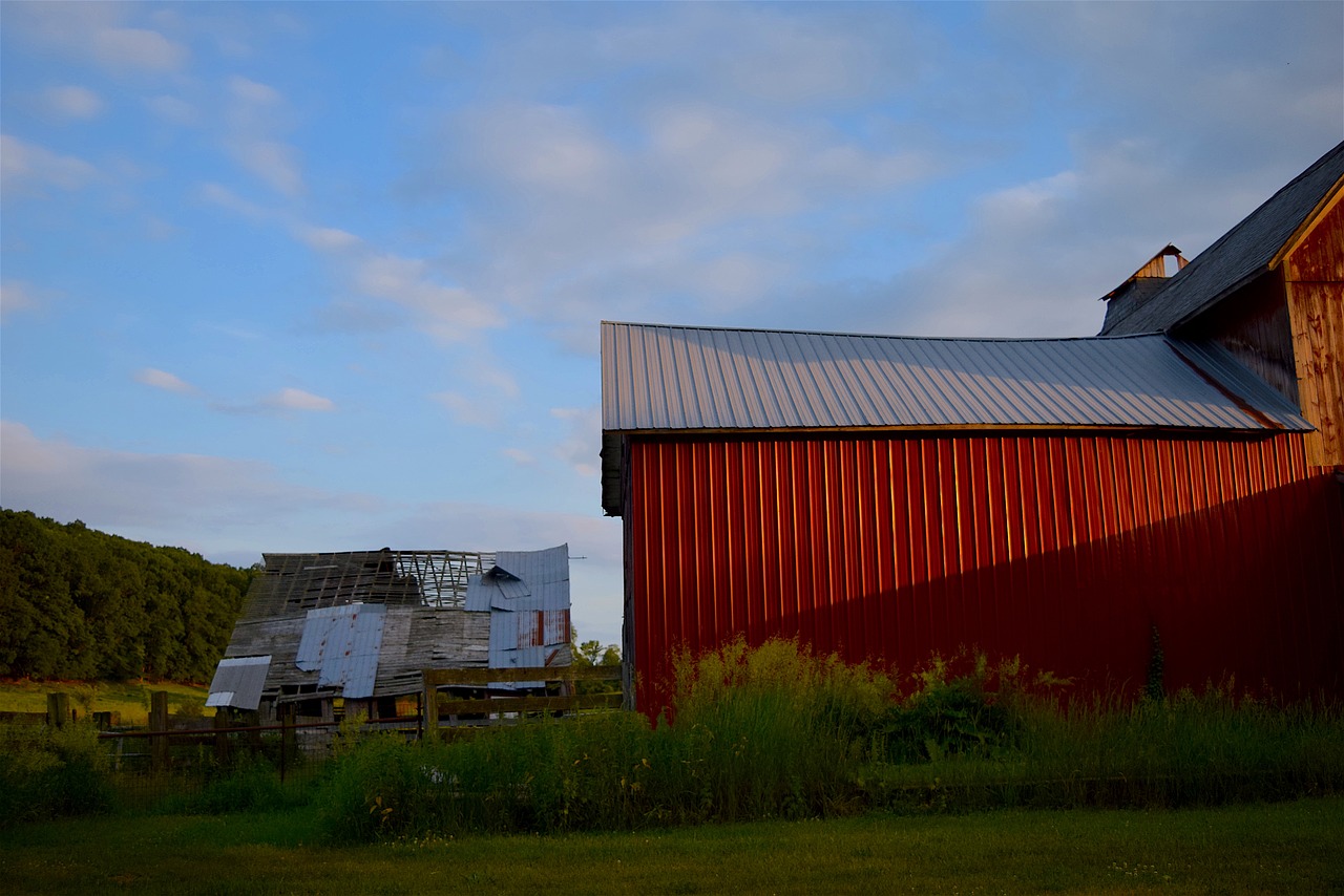 barn farm sunset free photo