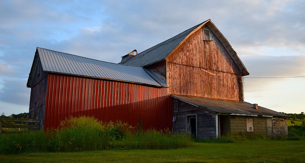 barn sunset rural free photo