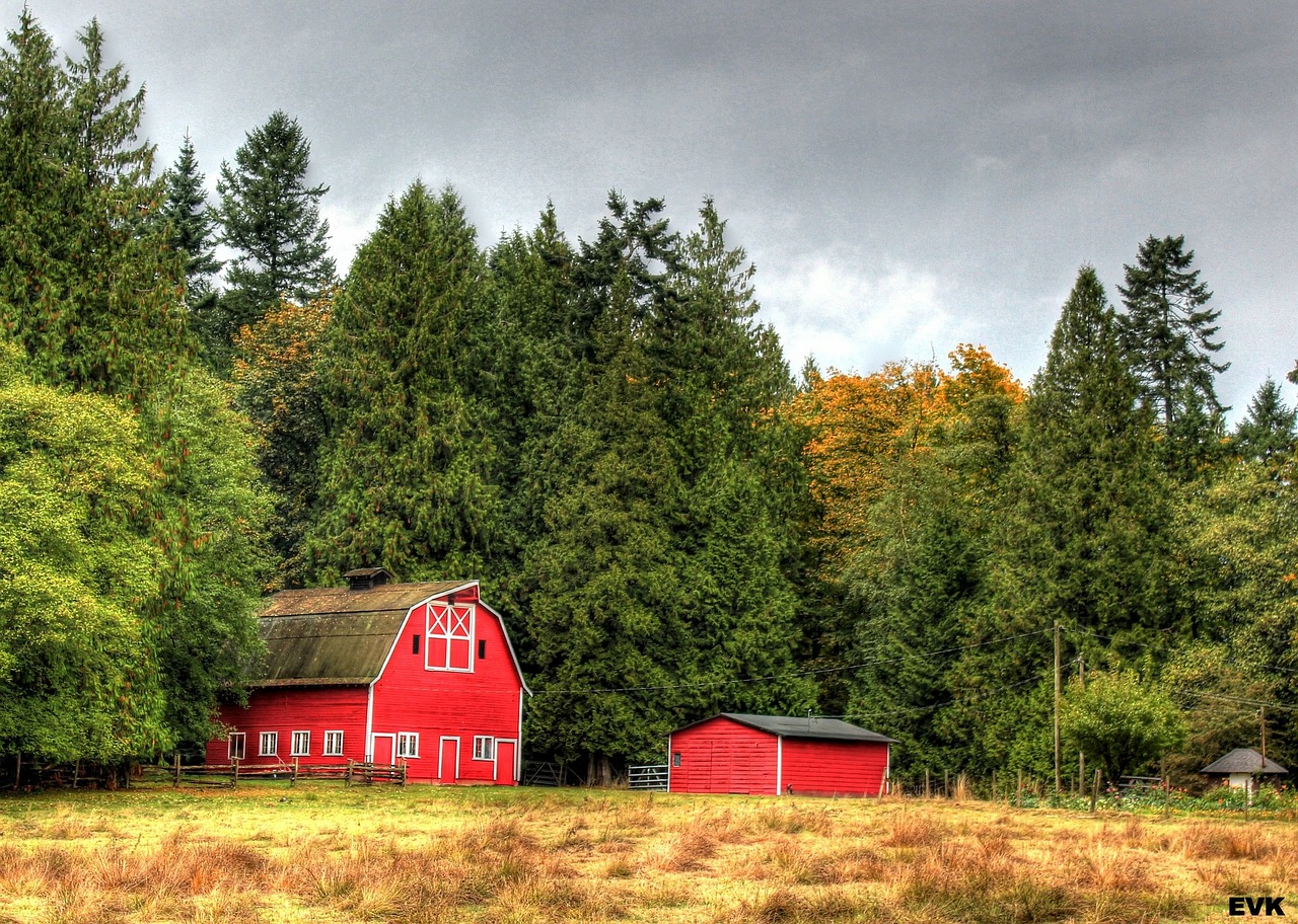 barn red landscape free photo