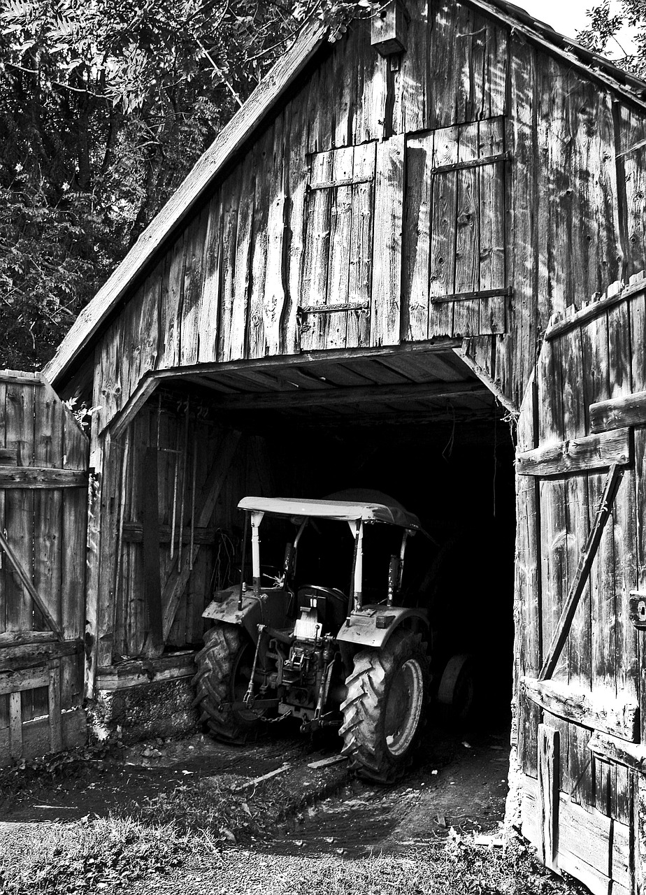 barn tractor tractors free photo