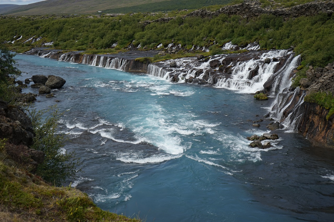 barnafoss waterfall iceland free photo