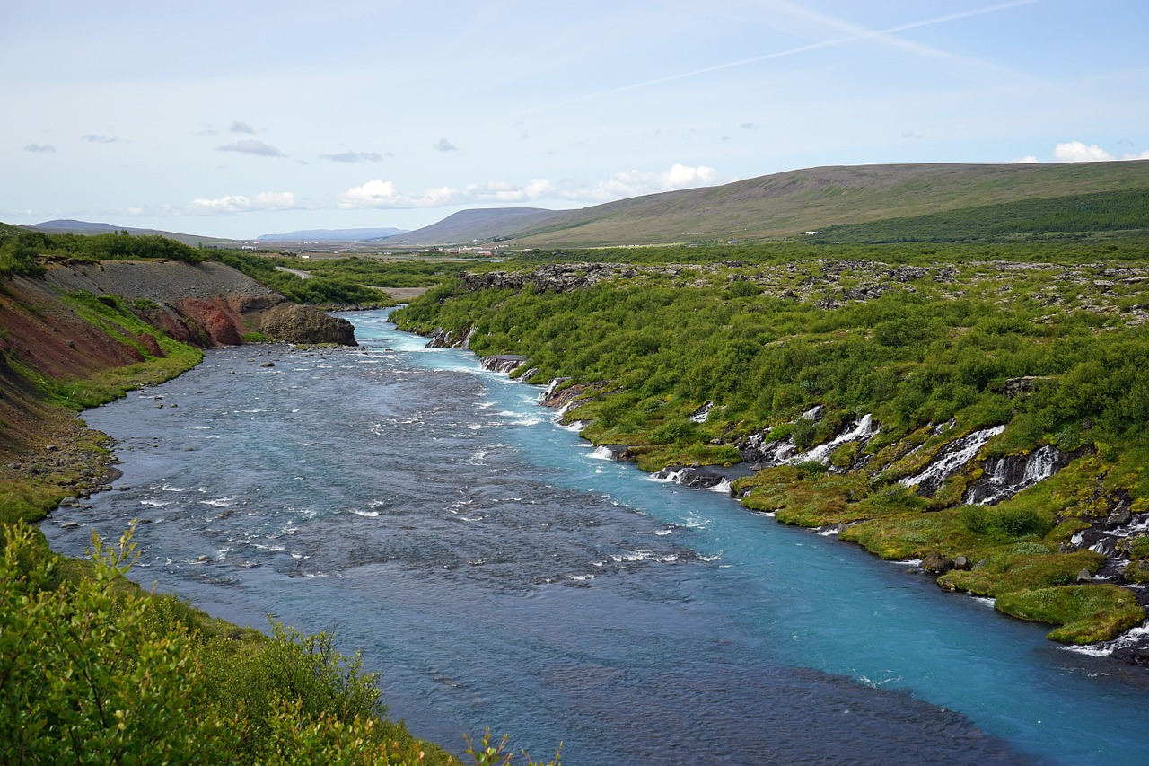 barnafoss river waterfall free photo