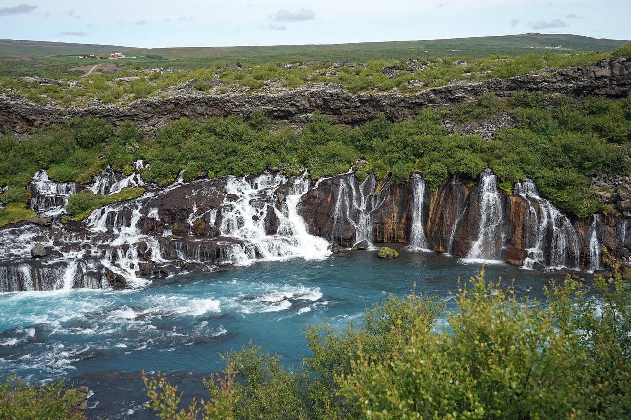 barnafoss river waterfall free photo