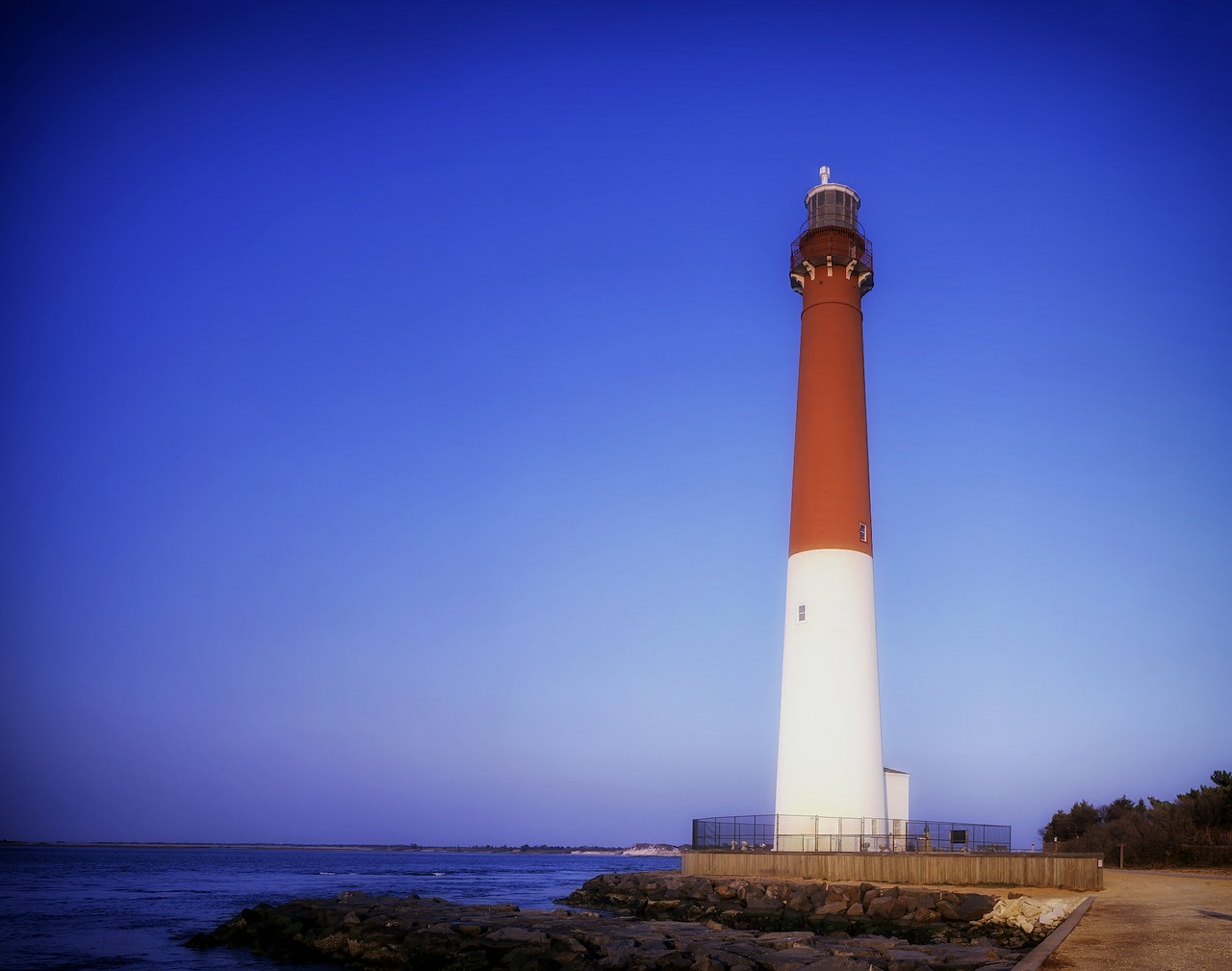 barnegat light lighthouse sea free photo