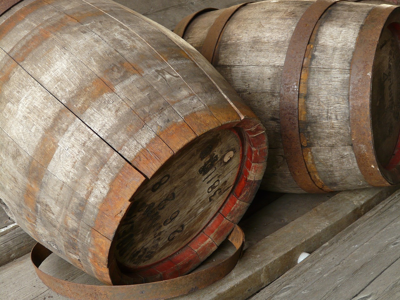 barrels wooden barrels wood free photo