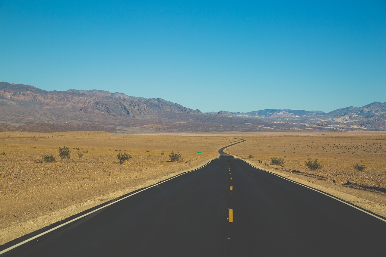barren desert highway free photo
