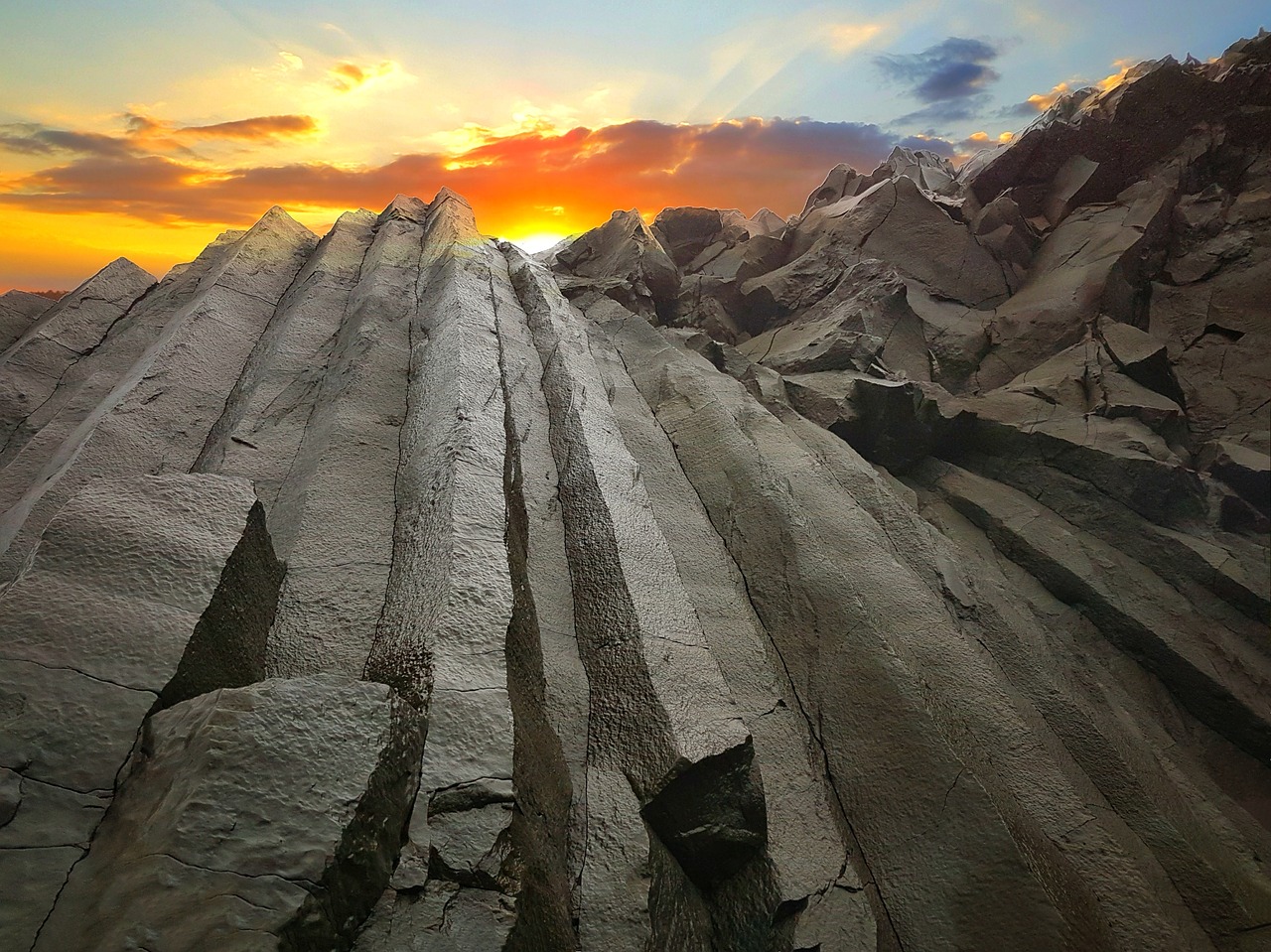 basalt bars sunset iceland free photo