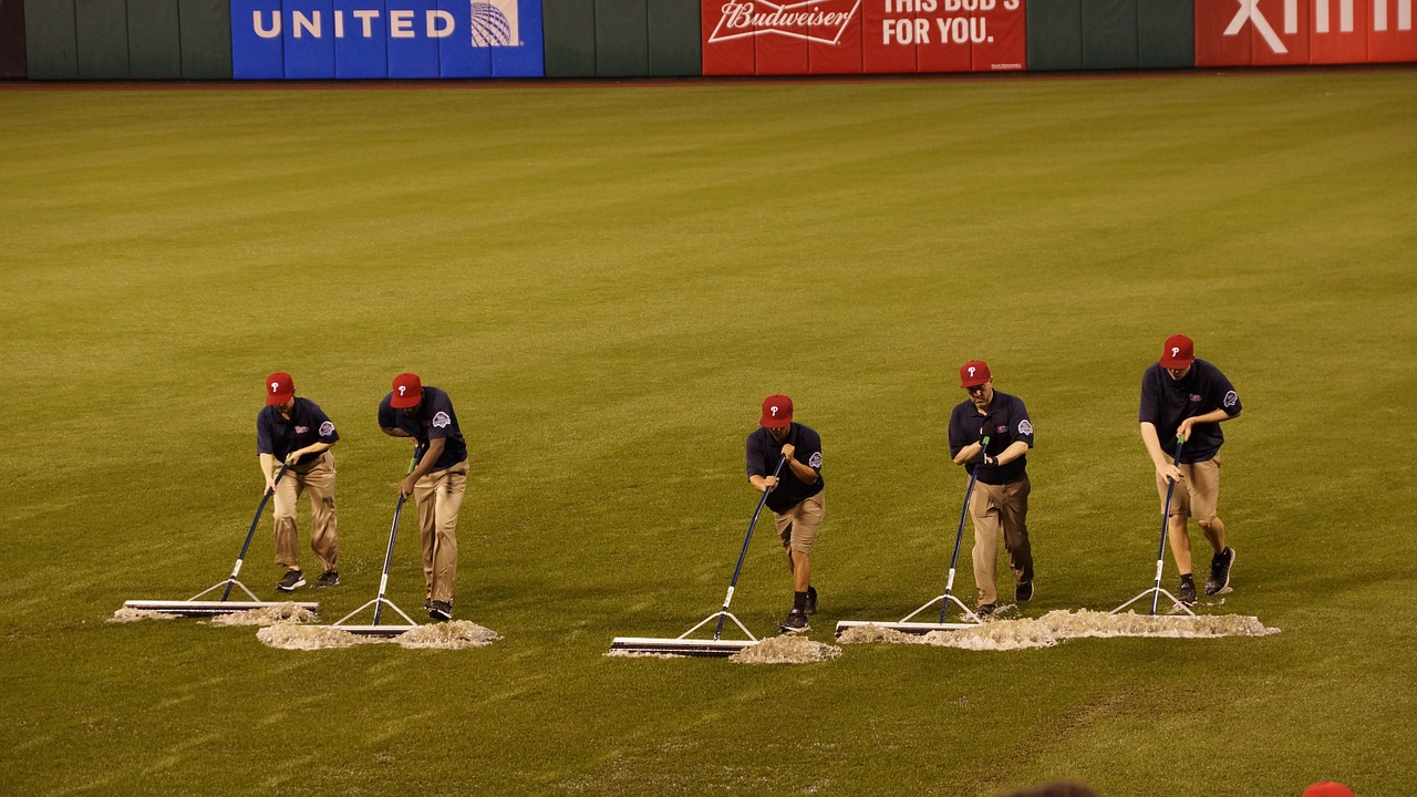 baseball rain field free photo