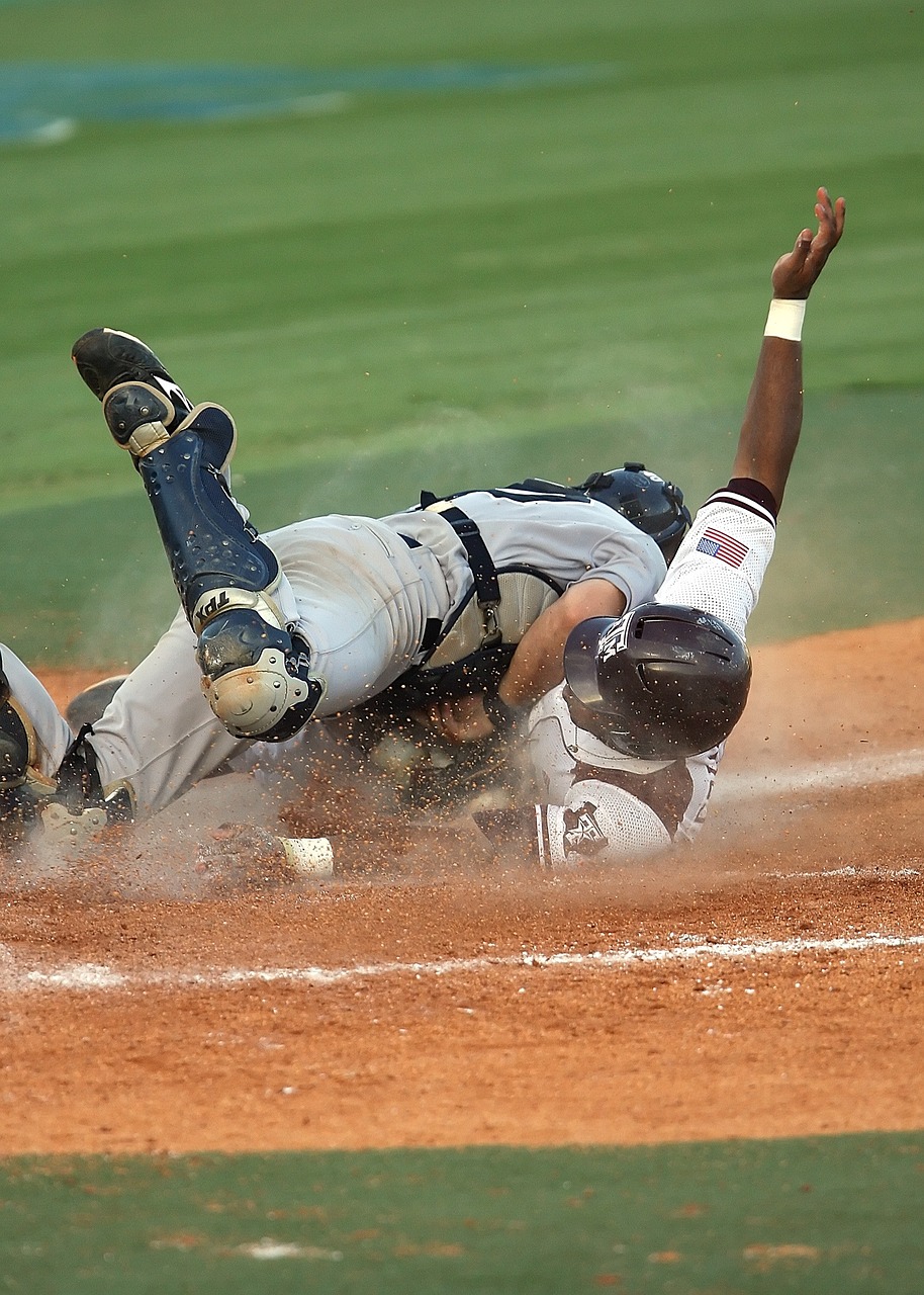 baseball catcher collision free photo