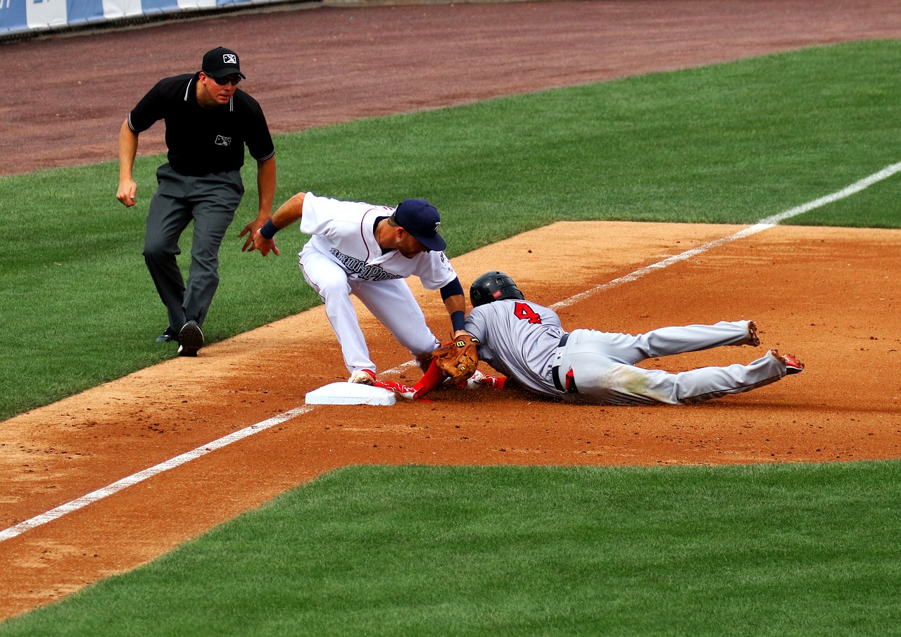 baseball tagged out slide free photo