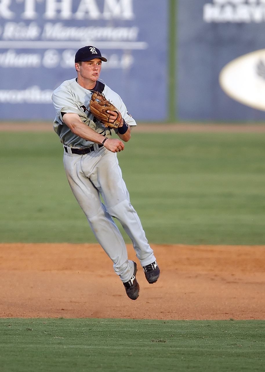 baseball player short stop leaping free photo