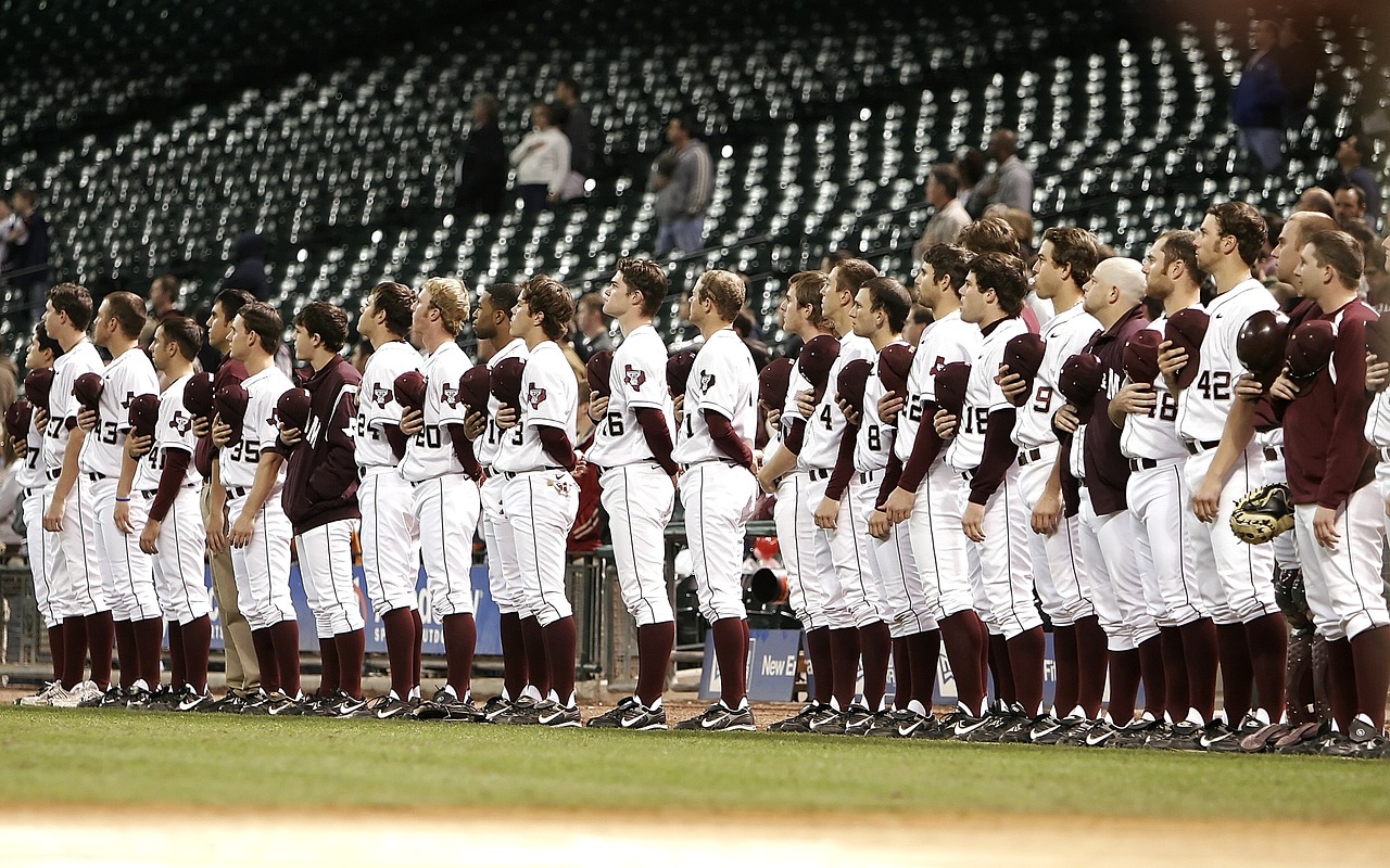 baseball team national anthem pregame free photo