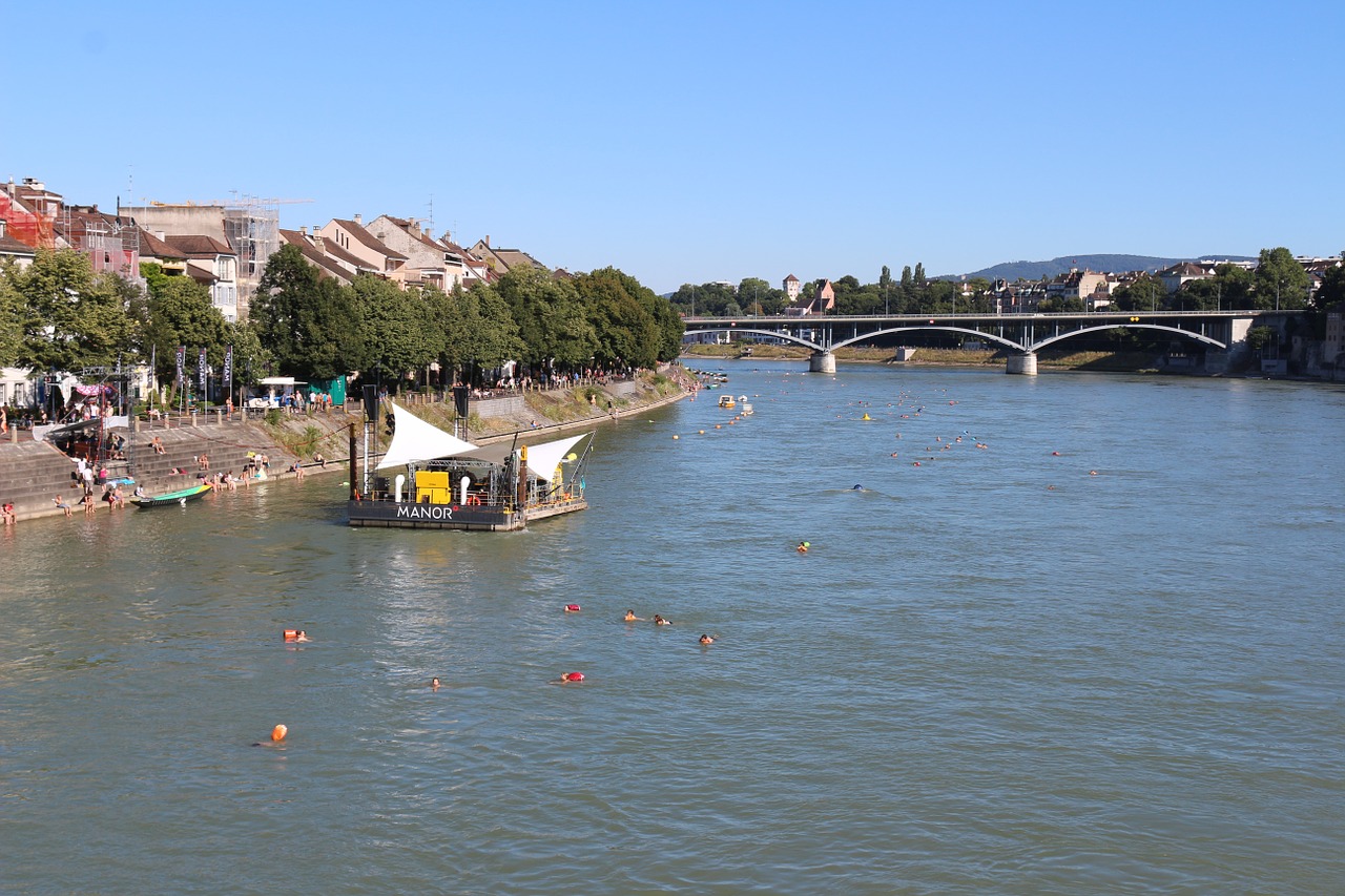 basel rhine cityscape free photo