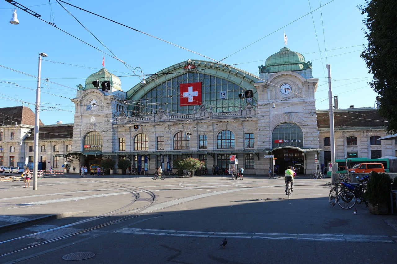 basel railway station cityscape free photo