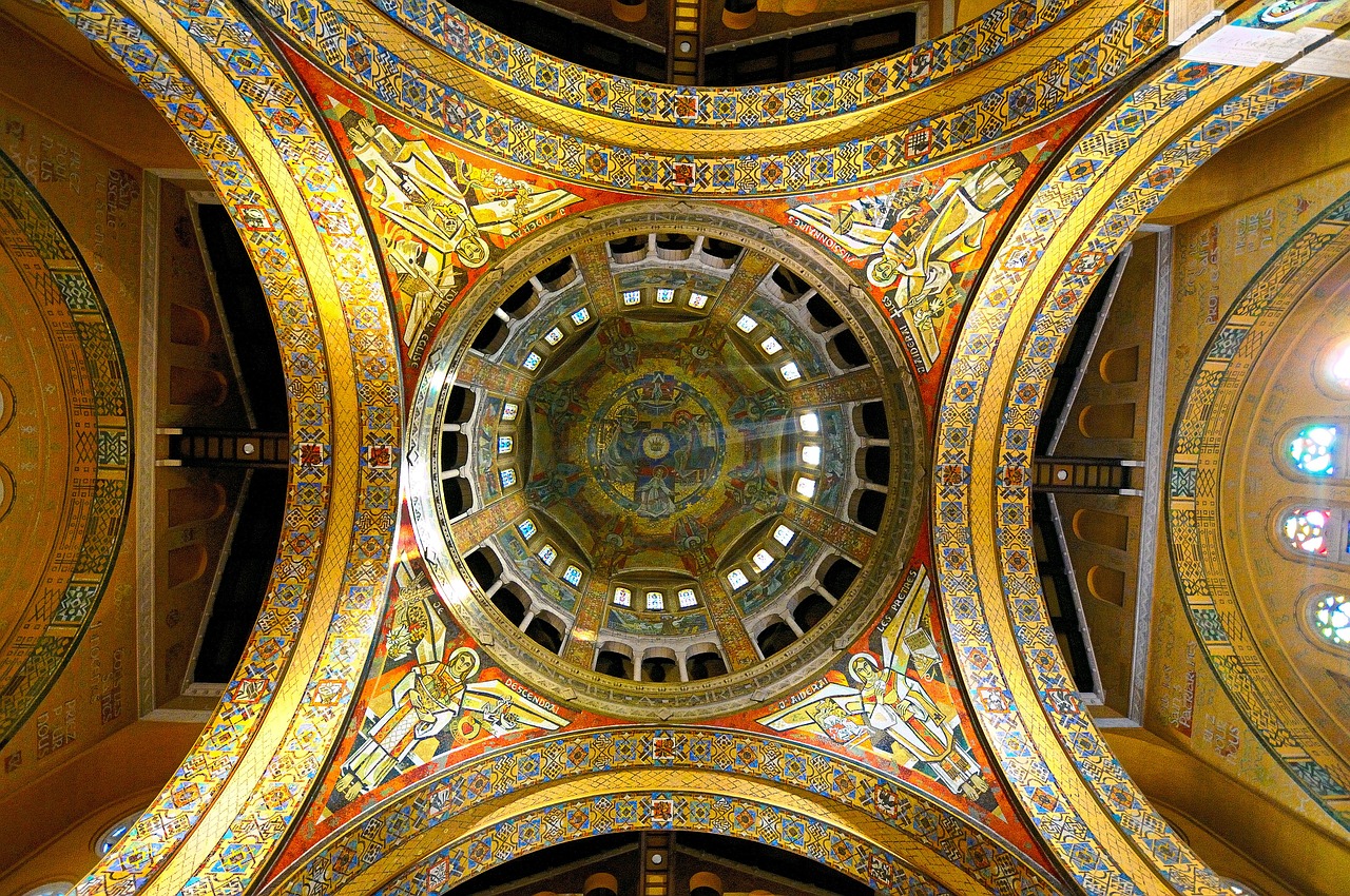basilica of lisieux ceiling dome free photo