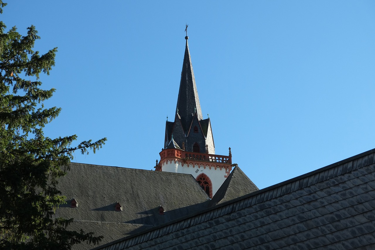 basilica st martin bingen church steeple free photo