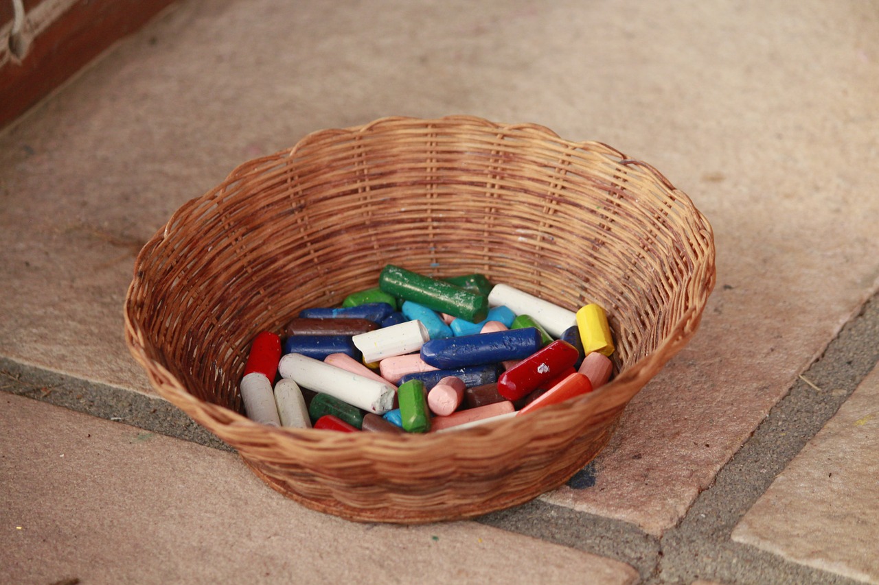 chalk basket coloring free photo