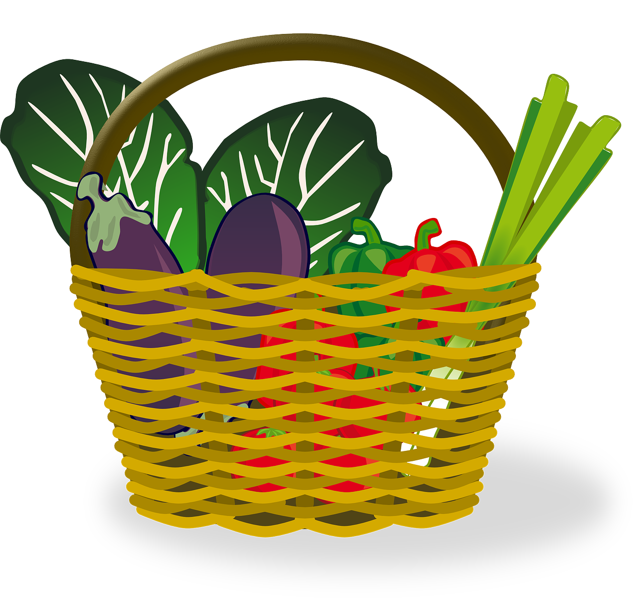 basket full vegetables free photo