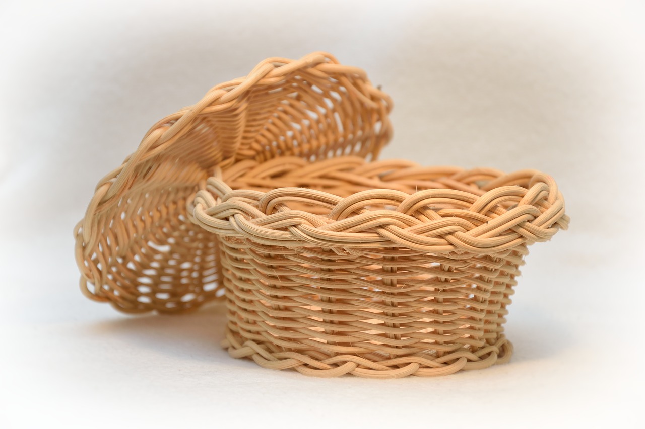 basket scuttle rattan free photo
