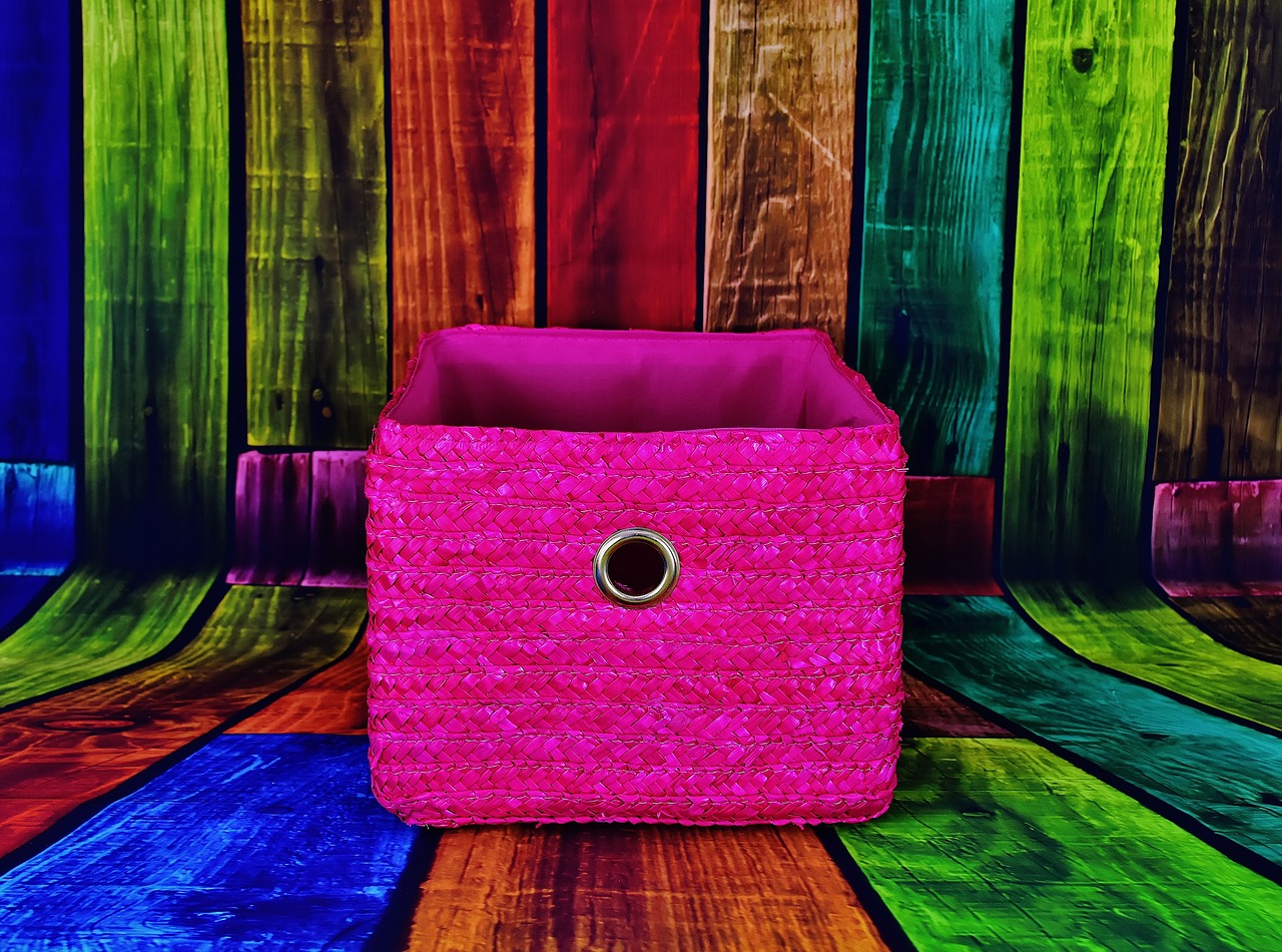 basket pink colorful free photo