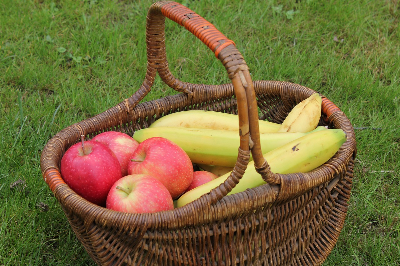 basket fruit apples free photo