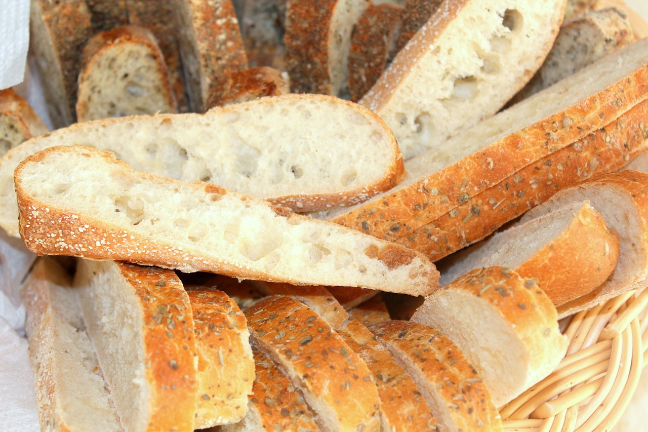 basket bread focaccia free photo