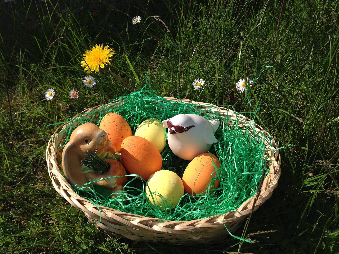 basket easter grass free photo