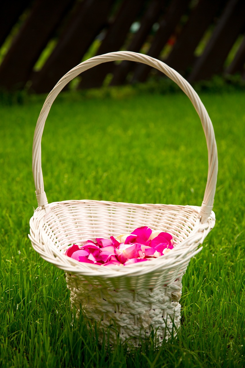 basket  petals  wedding free photo