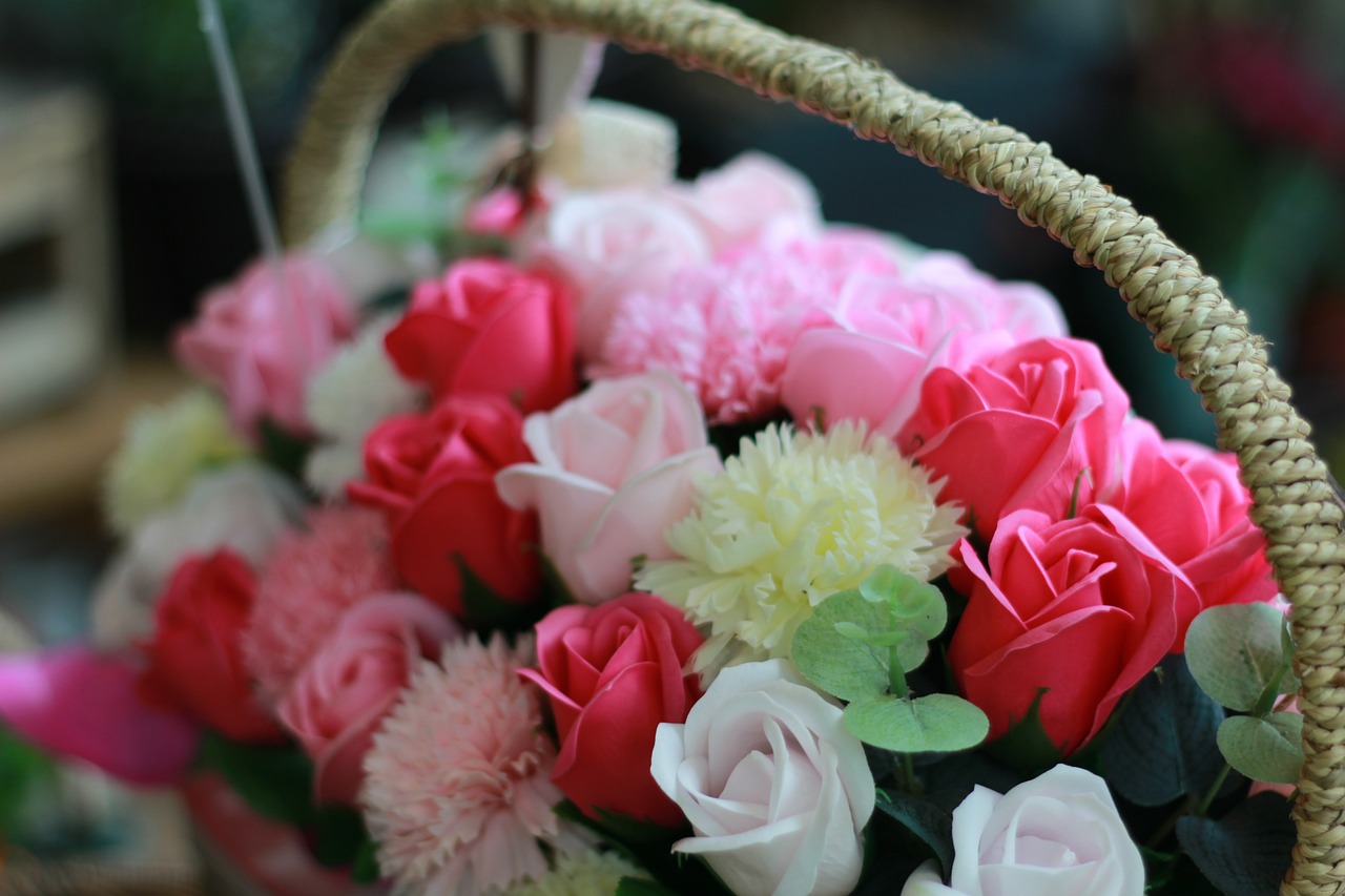 basket flower basket congratulations free photo