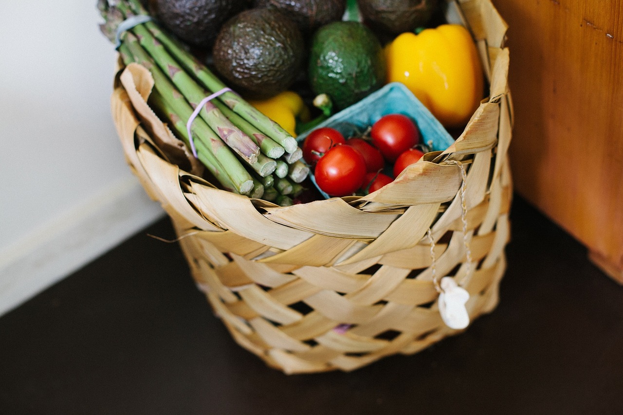 basket groceries vegetables free photo